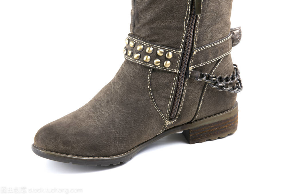 棕色皮革蛇蝎靴 野性與優雅的時尚融合